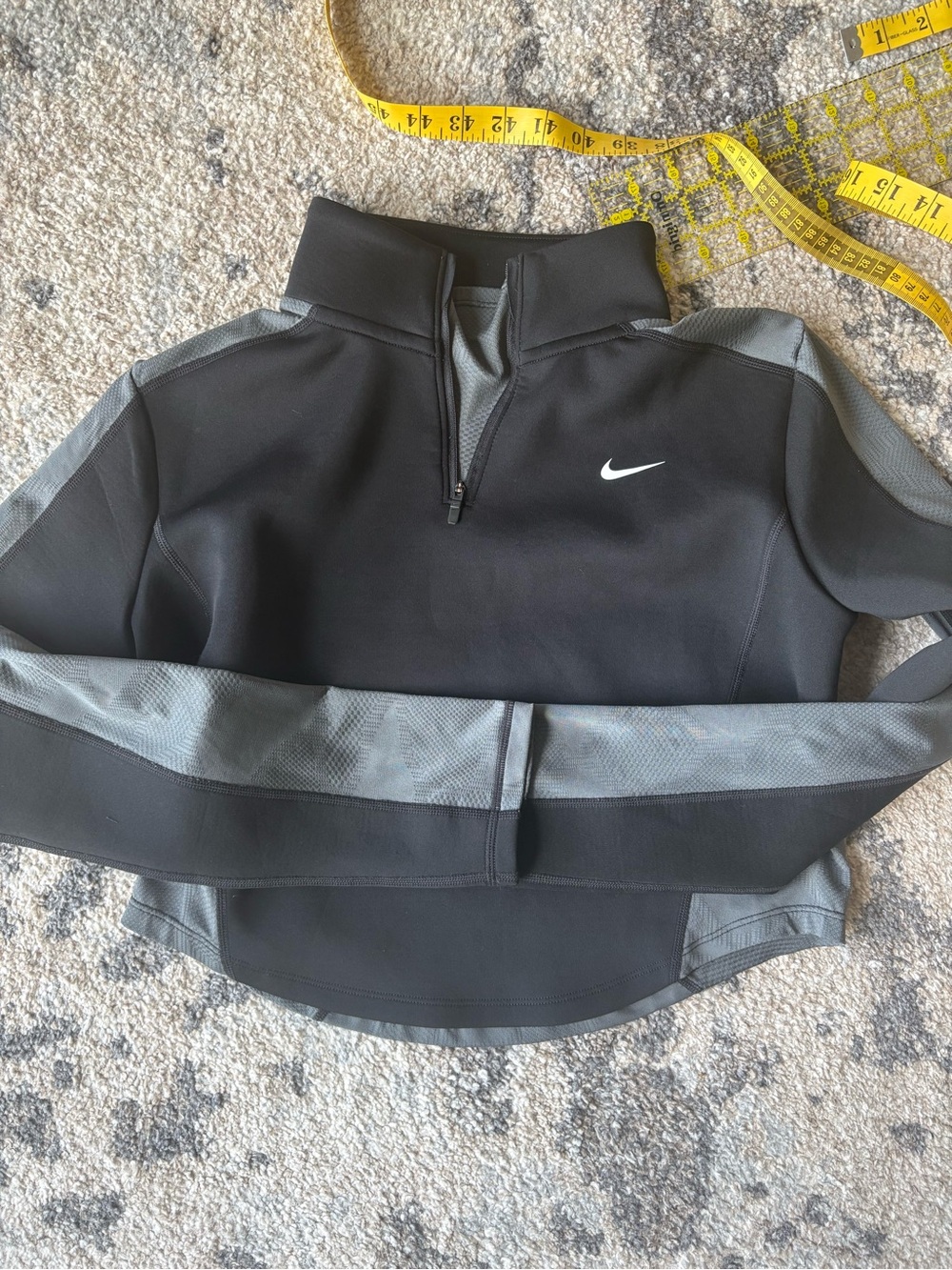 Nike Black and Gray Pro Compression Top